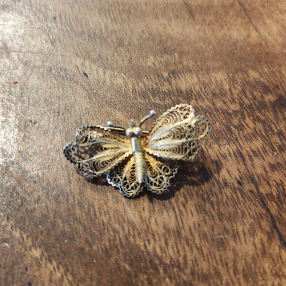 antique silver butterfly brooch - Picture 4 of 4